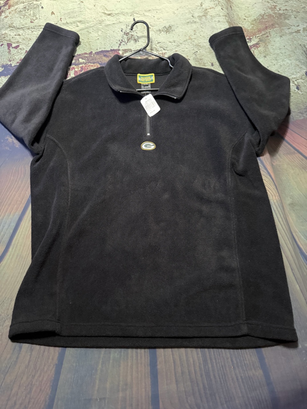Vtg. NWT’s Green Bay Packers Black Pullover Fleece with Logo